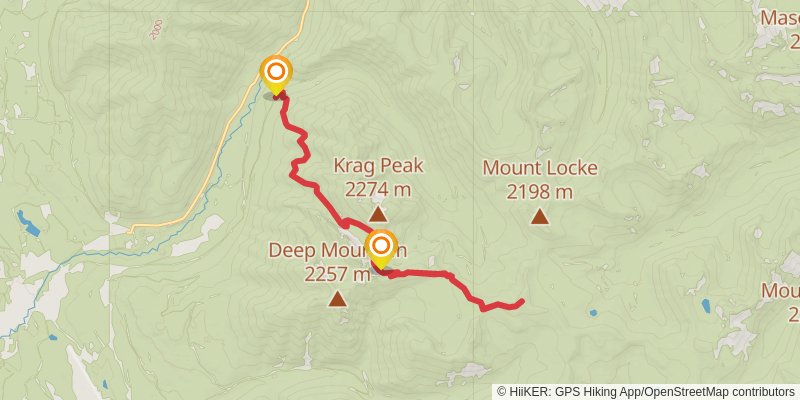 Krinklehorn Locke via Krinklehorn Peak Trail stage 2 Map