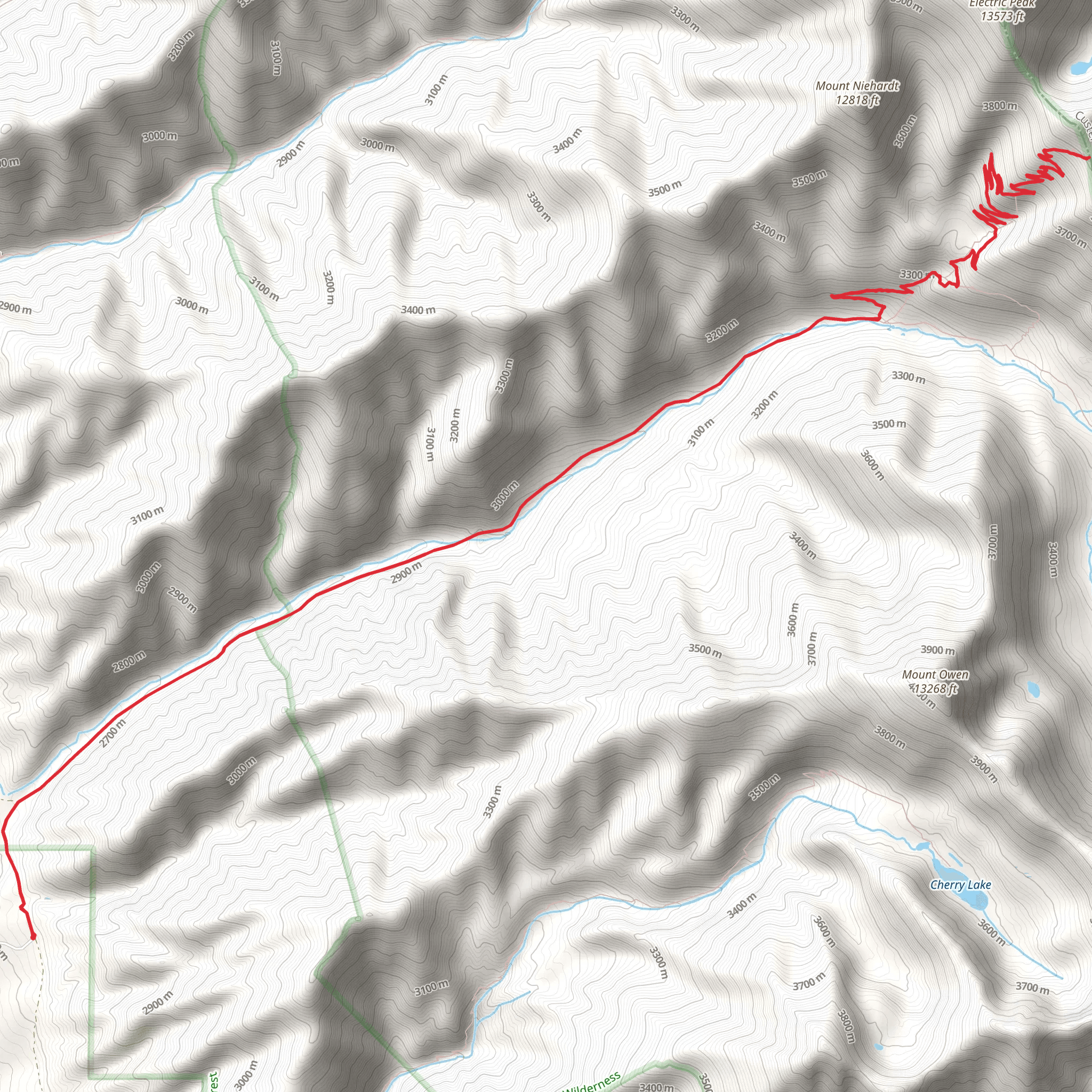 Horsethief Basin Trail mobile static map