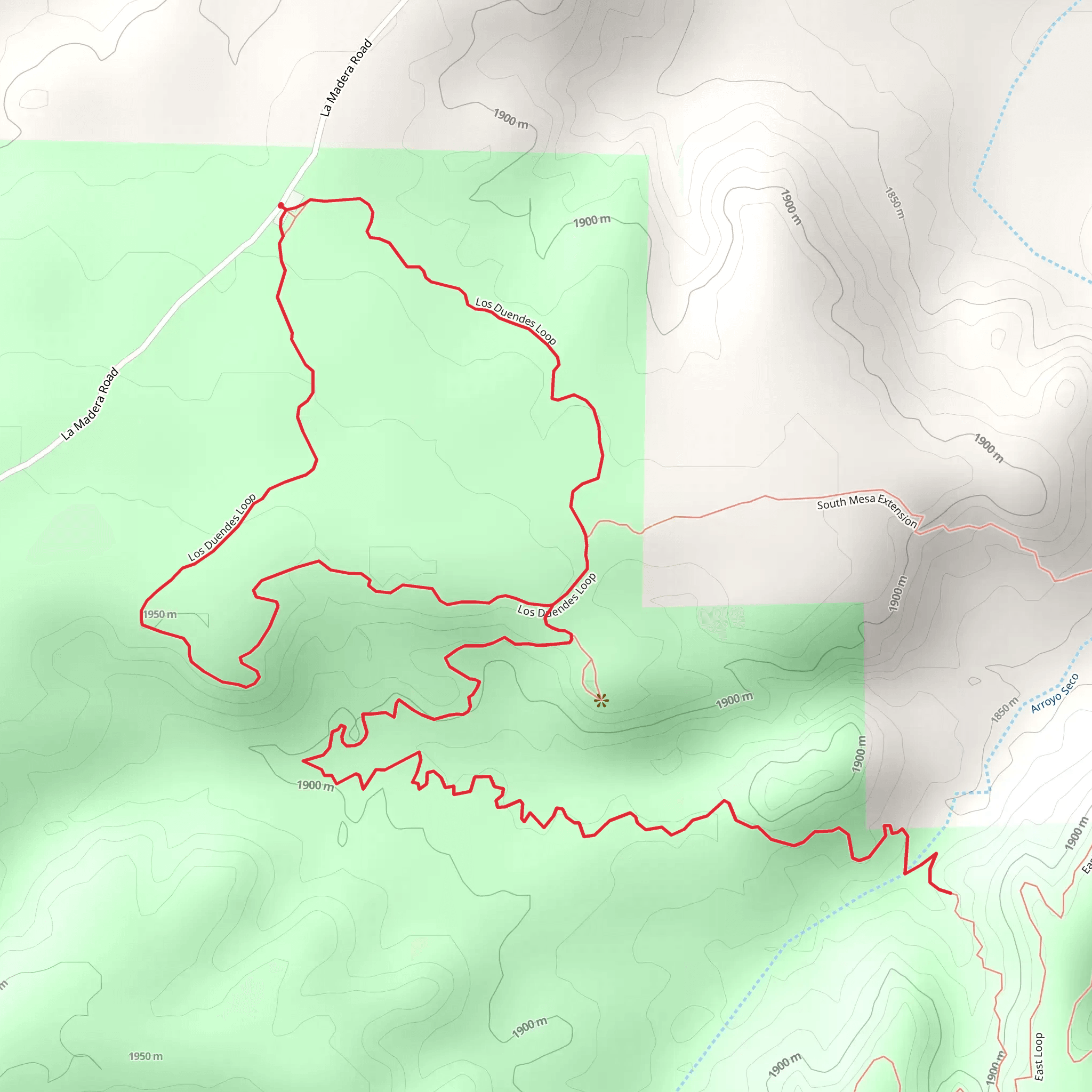 Arroyo Seco and Los Duendes Loop Trail mobile static map