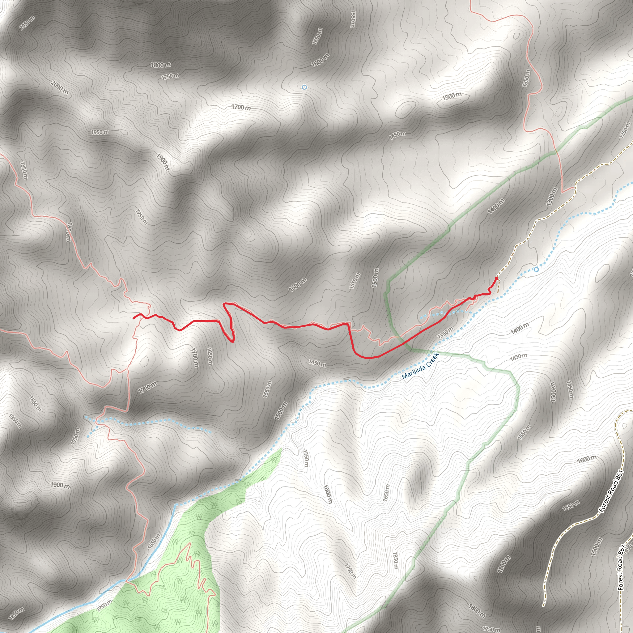 Gibson Canyon Trail - Short mobile static map
