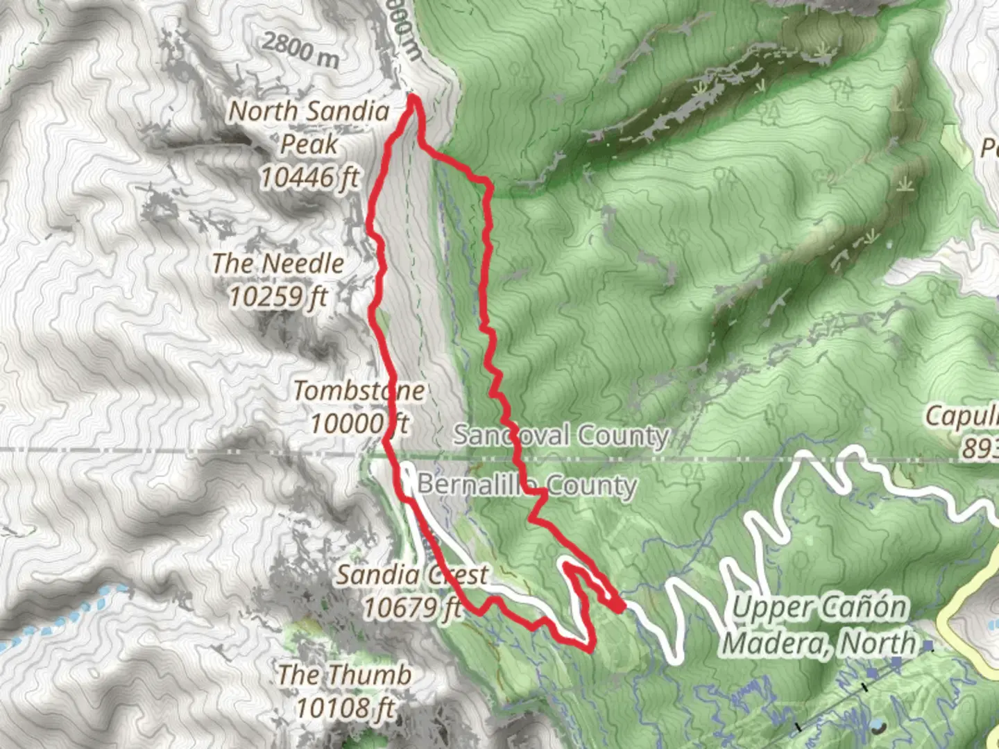 An image depicting the trail Ten K Trail and North Crest Loop Trail and its surrounding area.