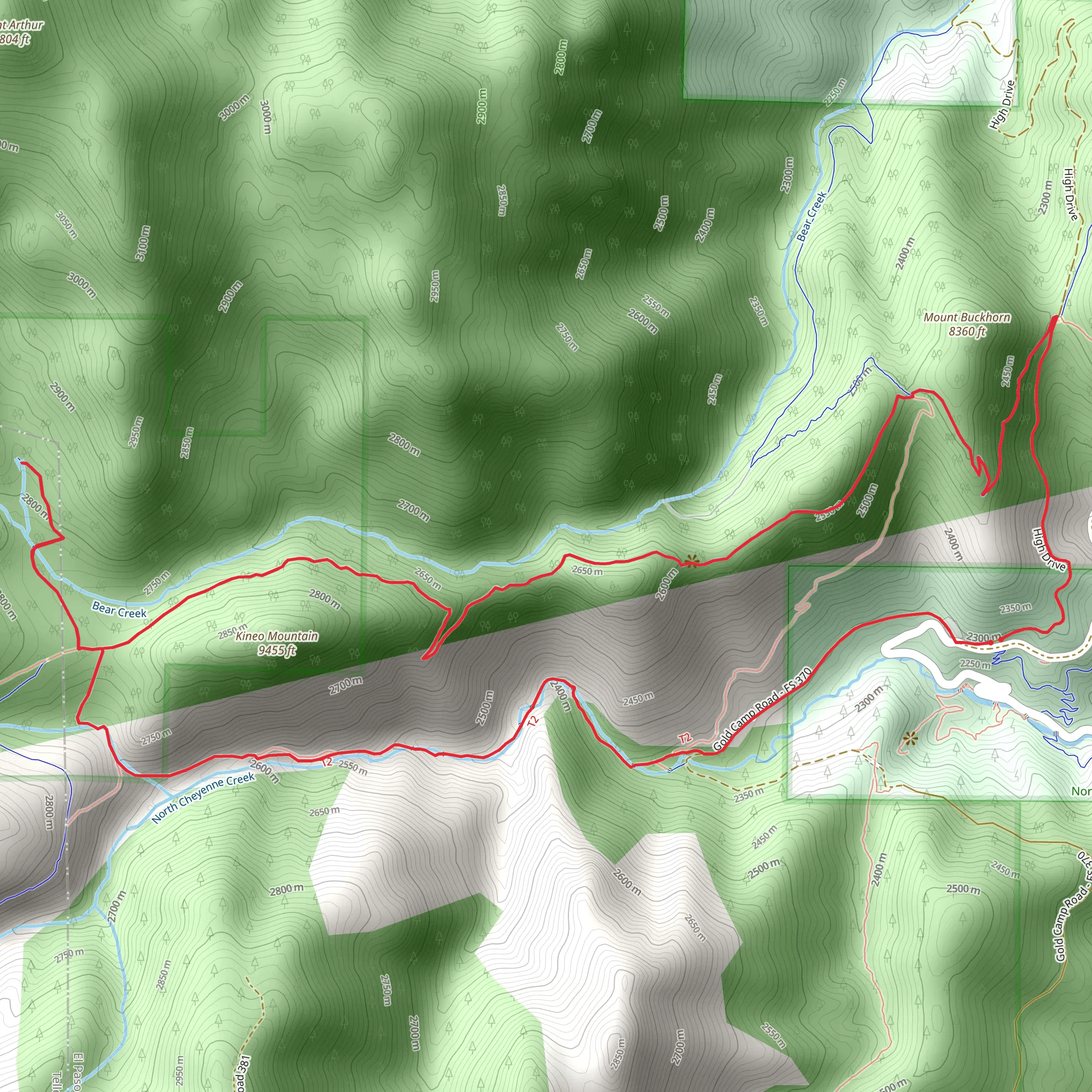 Seven Bridge, Jones Park and Kineo Mountain Trail mobile static map