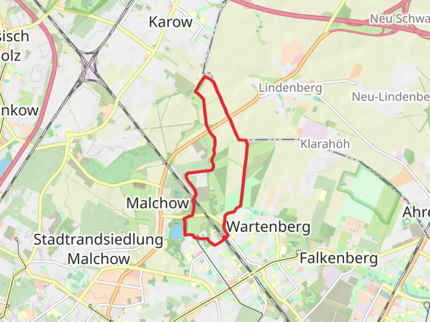 An image depicting the trail Max- und Herta-Naujocks-Weg and Schälingsweg Loop and its surrounding area.