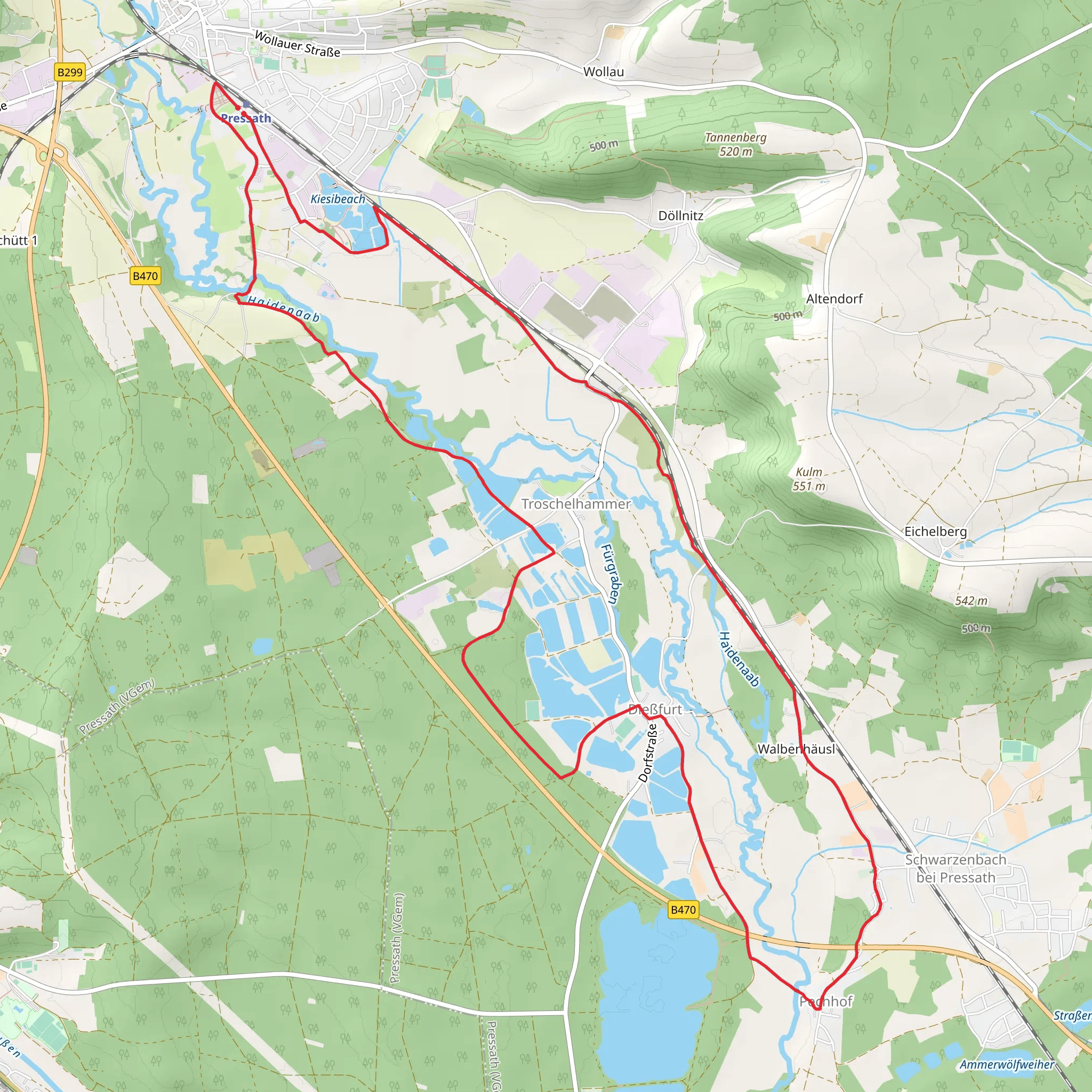 Presath to Diebfurt Loop mobile static map