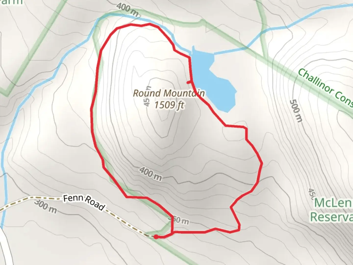An image depicting the trail Round Mountain and Hale Pond Loop and its surrounding area.