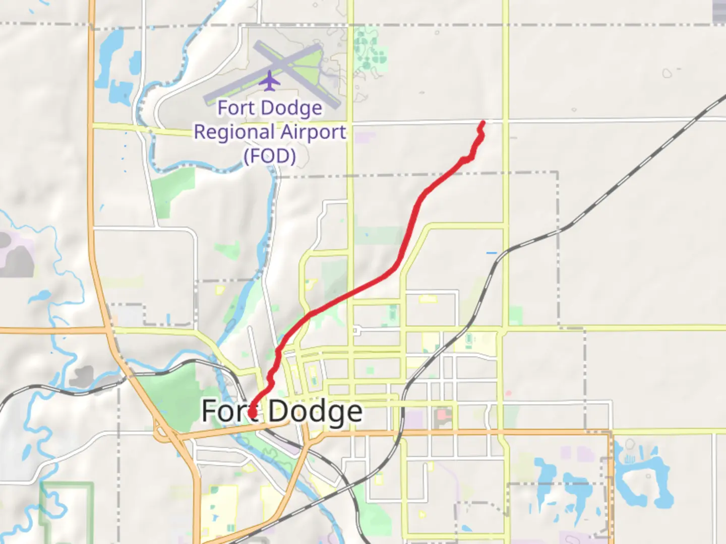 An image depicting the trail Fort Dodge Nature Trail and its surrounding area.