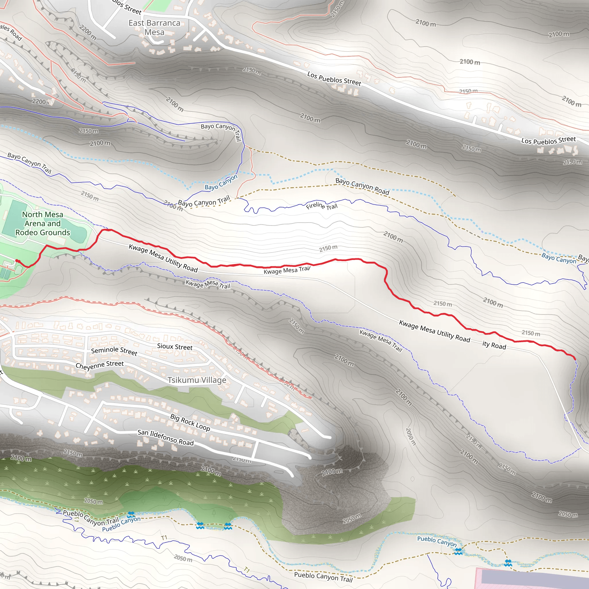 North Mesa Park - Kwage Mesa Trail mobile static map