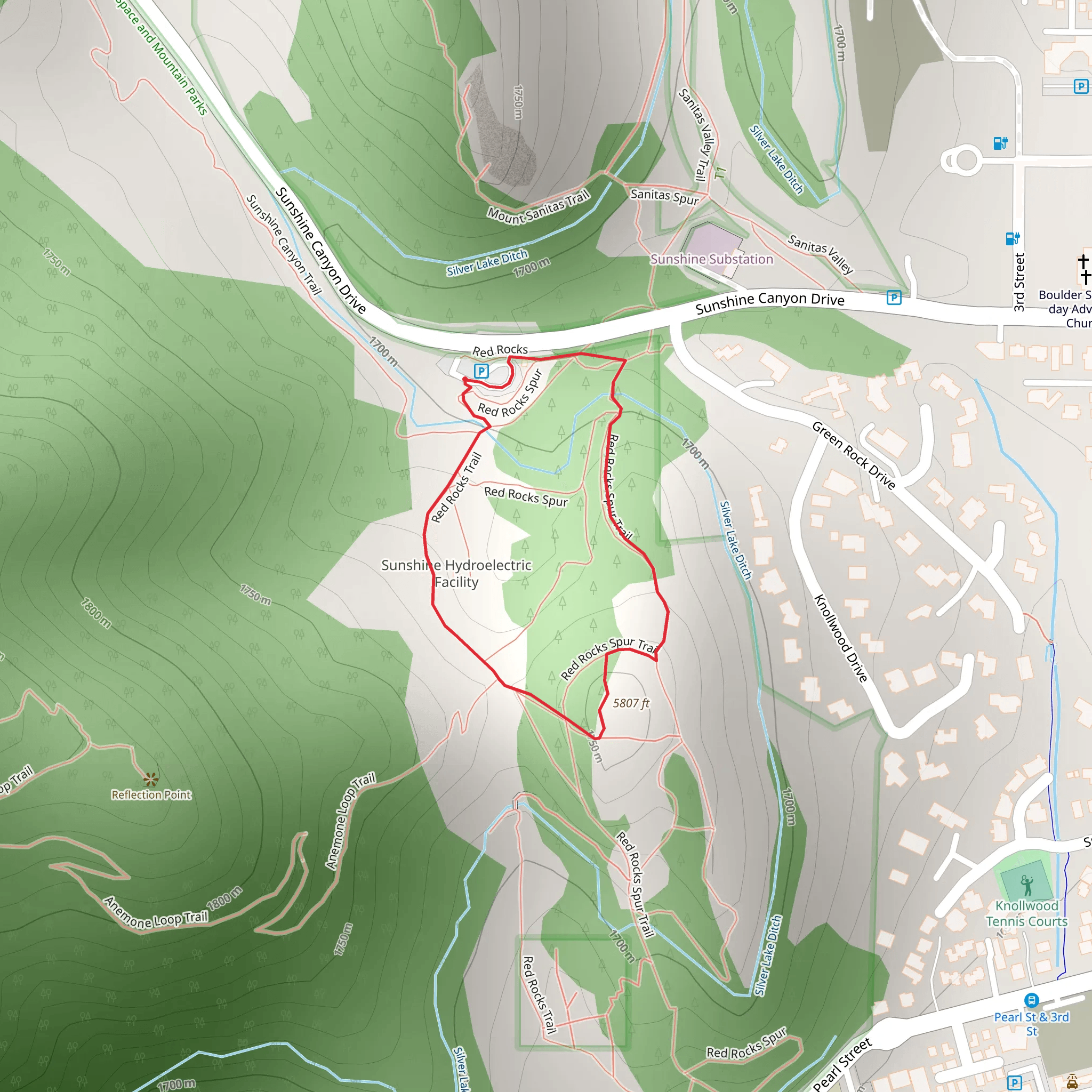 Silver Lake Ditch Loop mobile static map