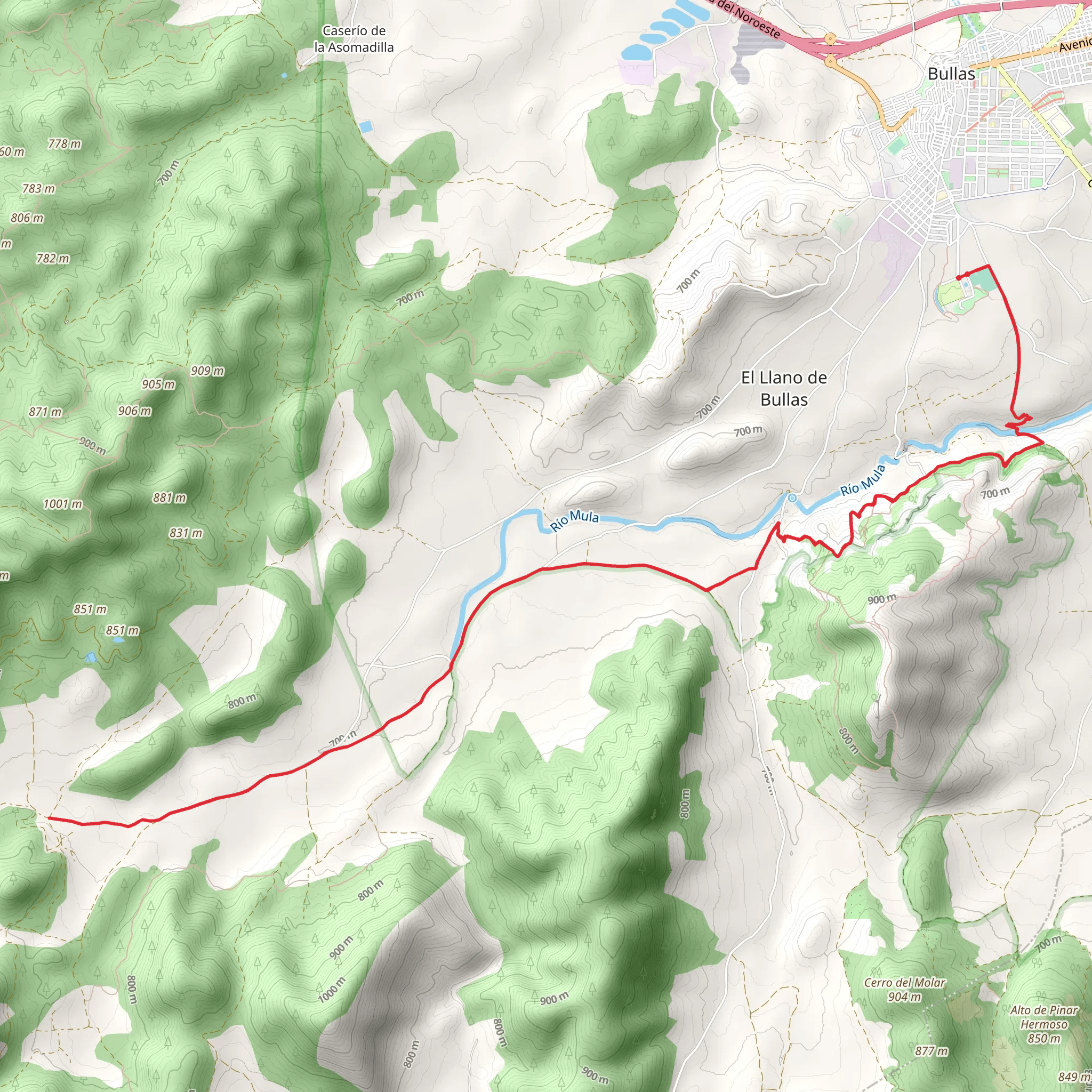 Path from Castellar to Venta del Pino PR MU 32 mobile static map