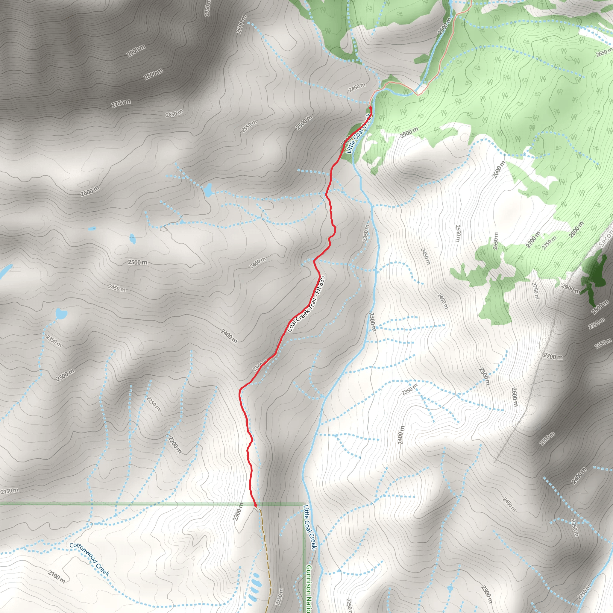 Little Coal Creek Trail mobile static map