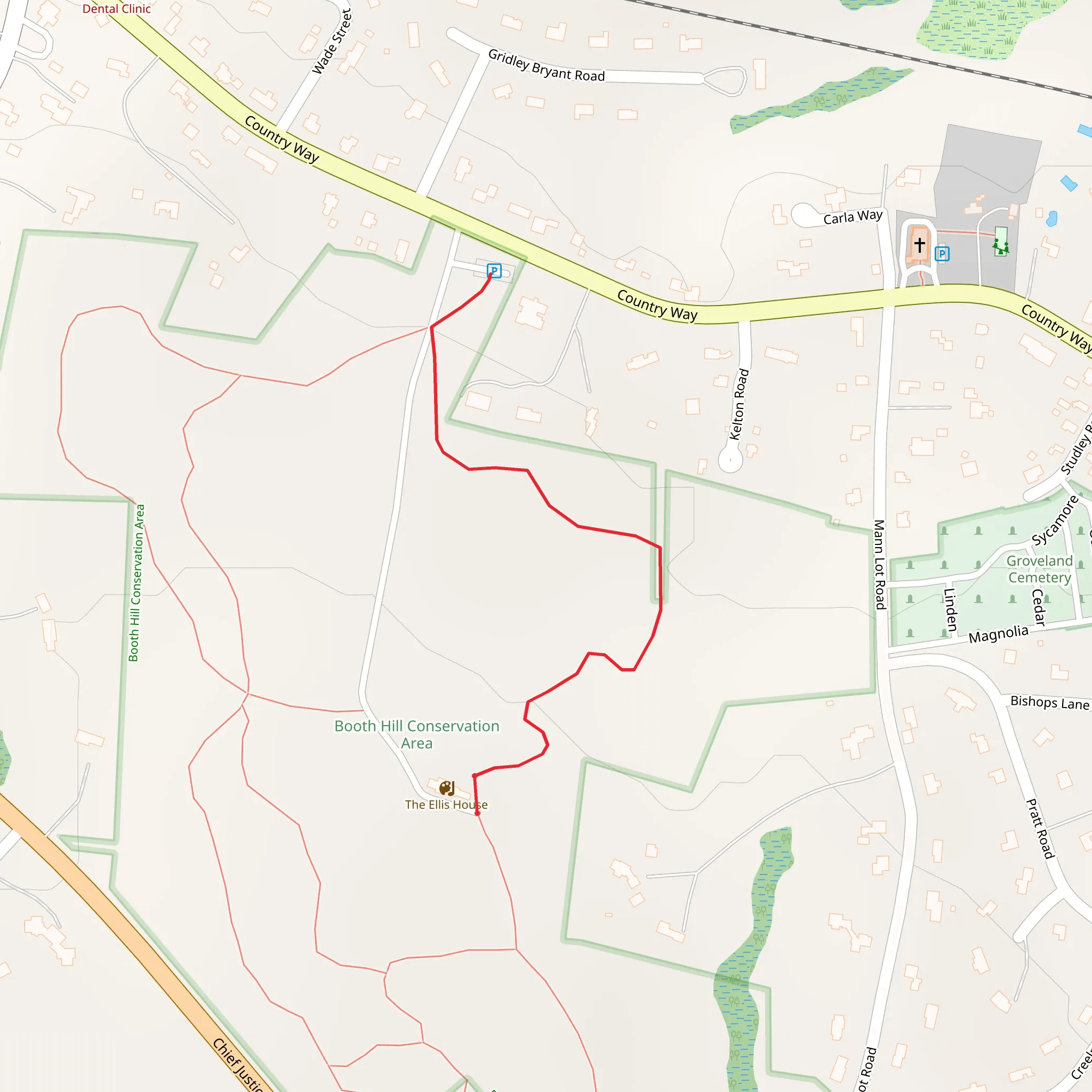 Booth Hill Out and Back mobile static map