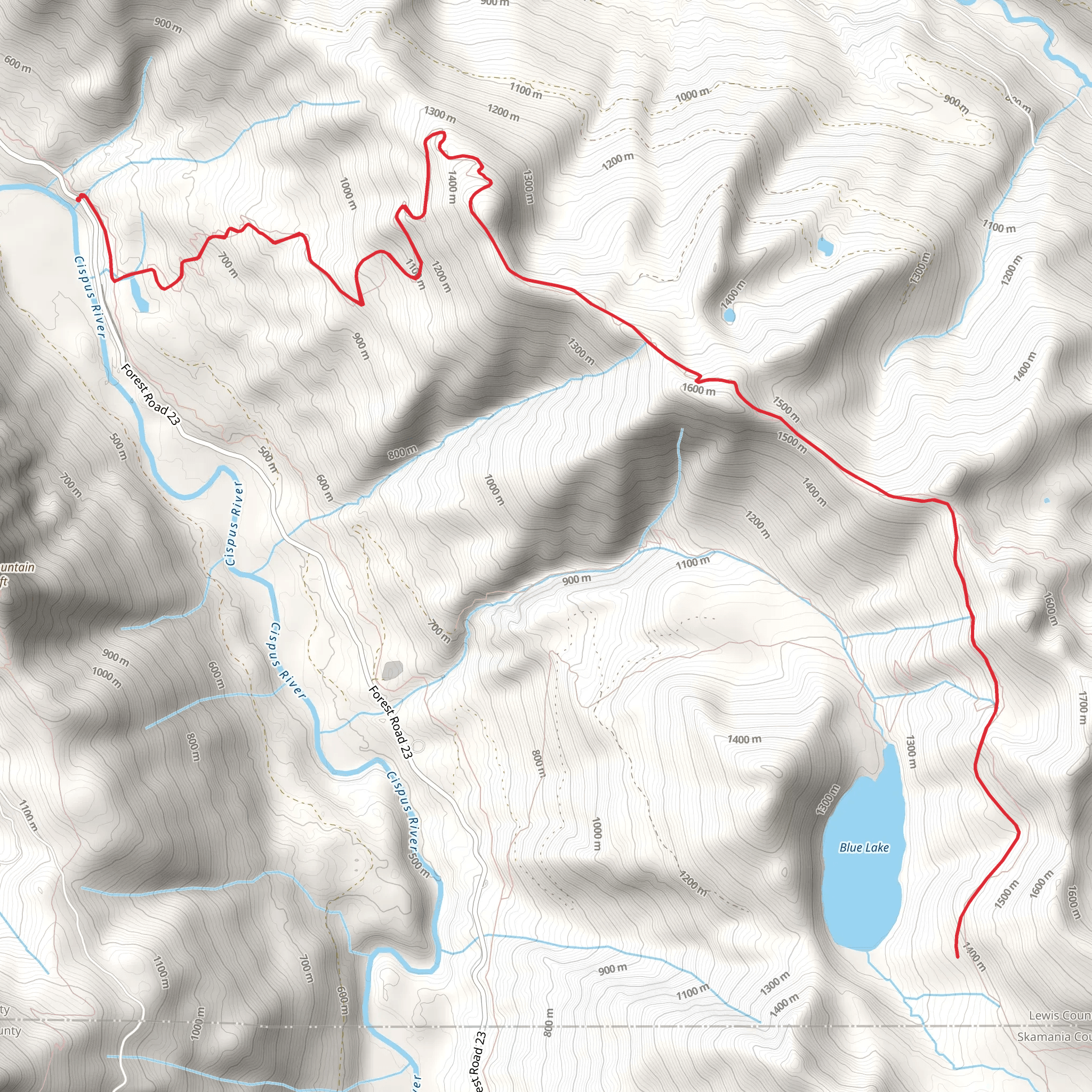 Bishop Ridge Trail mobile static map