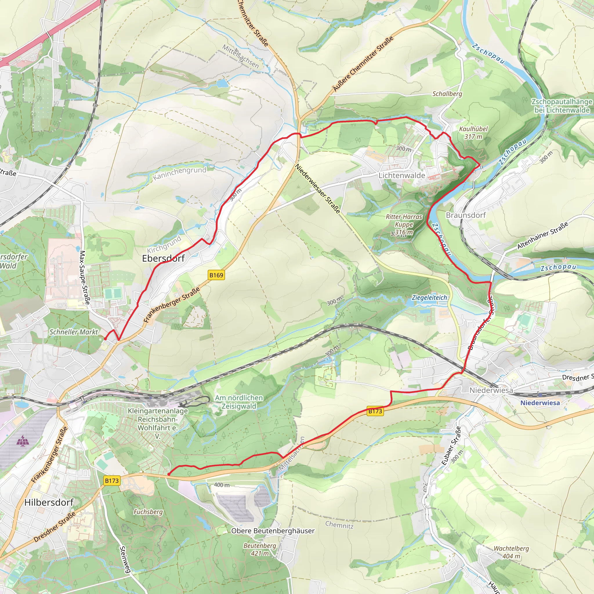 Zschopau via Ebersdprf - Zelsigwald mobile static map