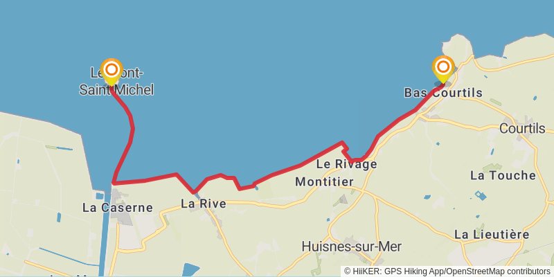 GR 22 - De Paris Au Mont Saint Michel stage 28 Map