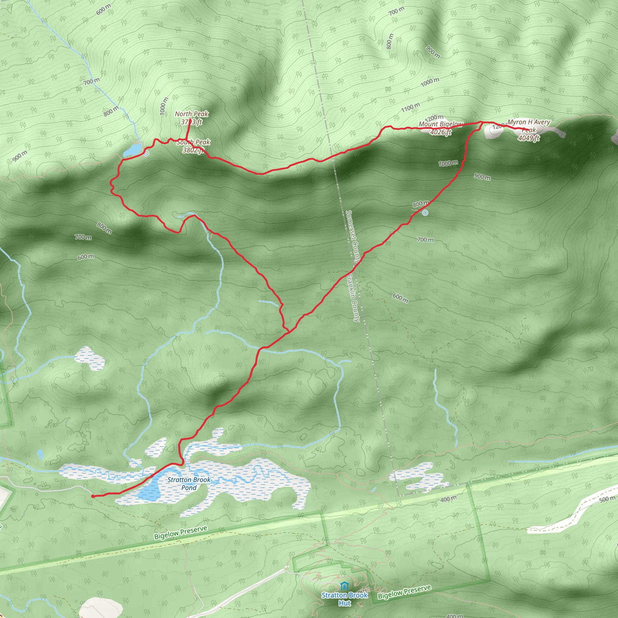 Myron H Avery Peak and North Peak Loop via Fire Wardens Trail mobile static map
