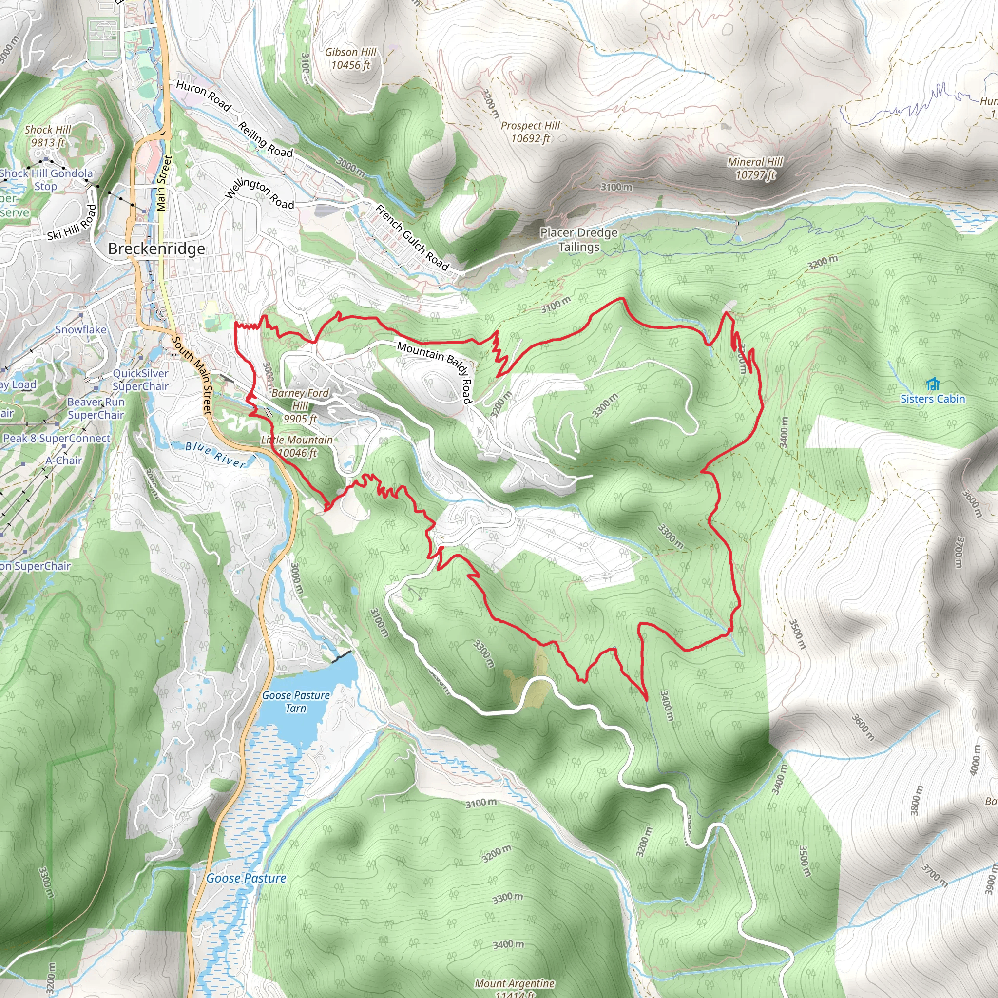 Little Mountain via Bakers Tank Trail mobile static map