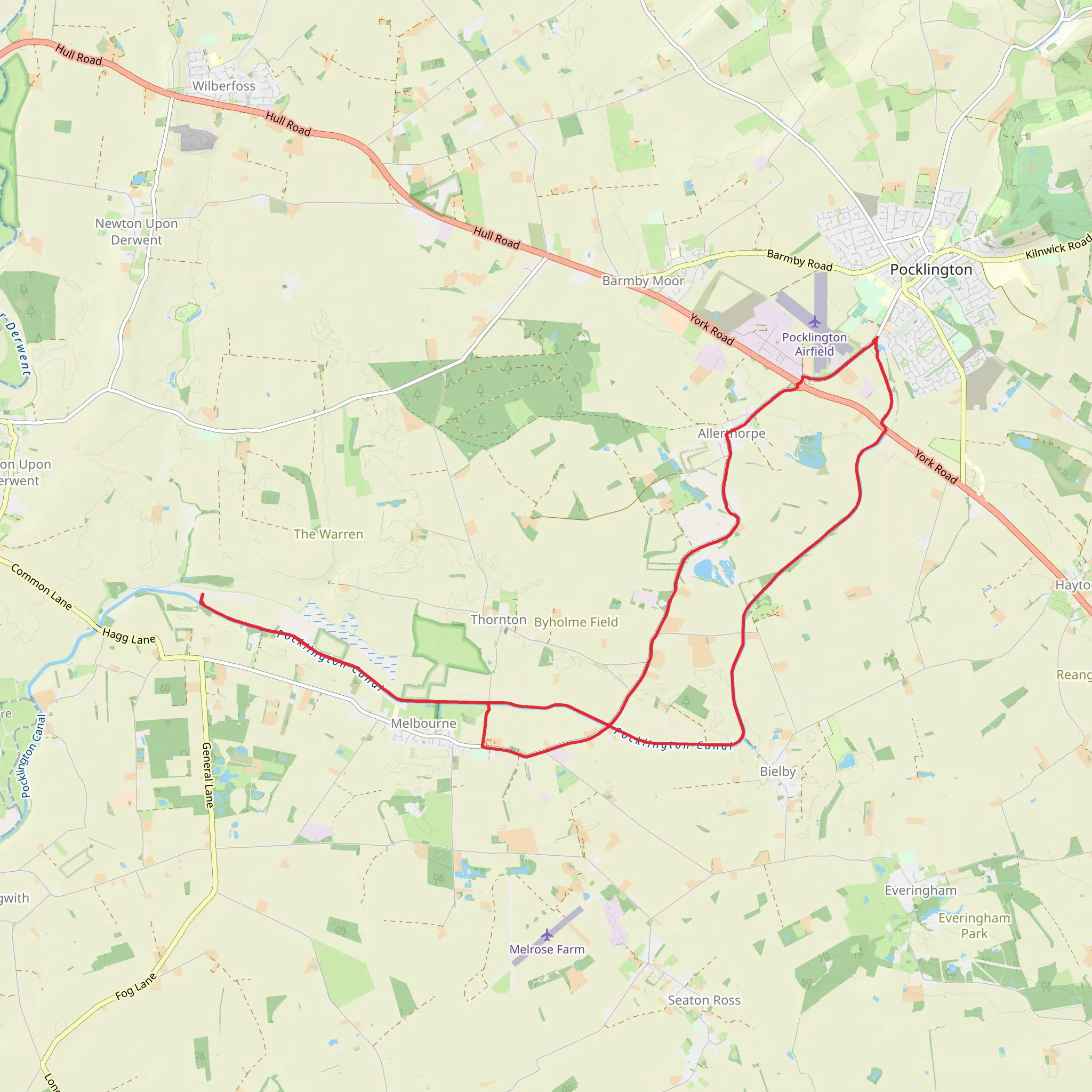 Allerthorpe Lake and Wilberforce Way mobile static map