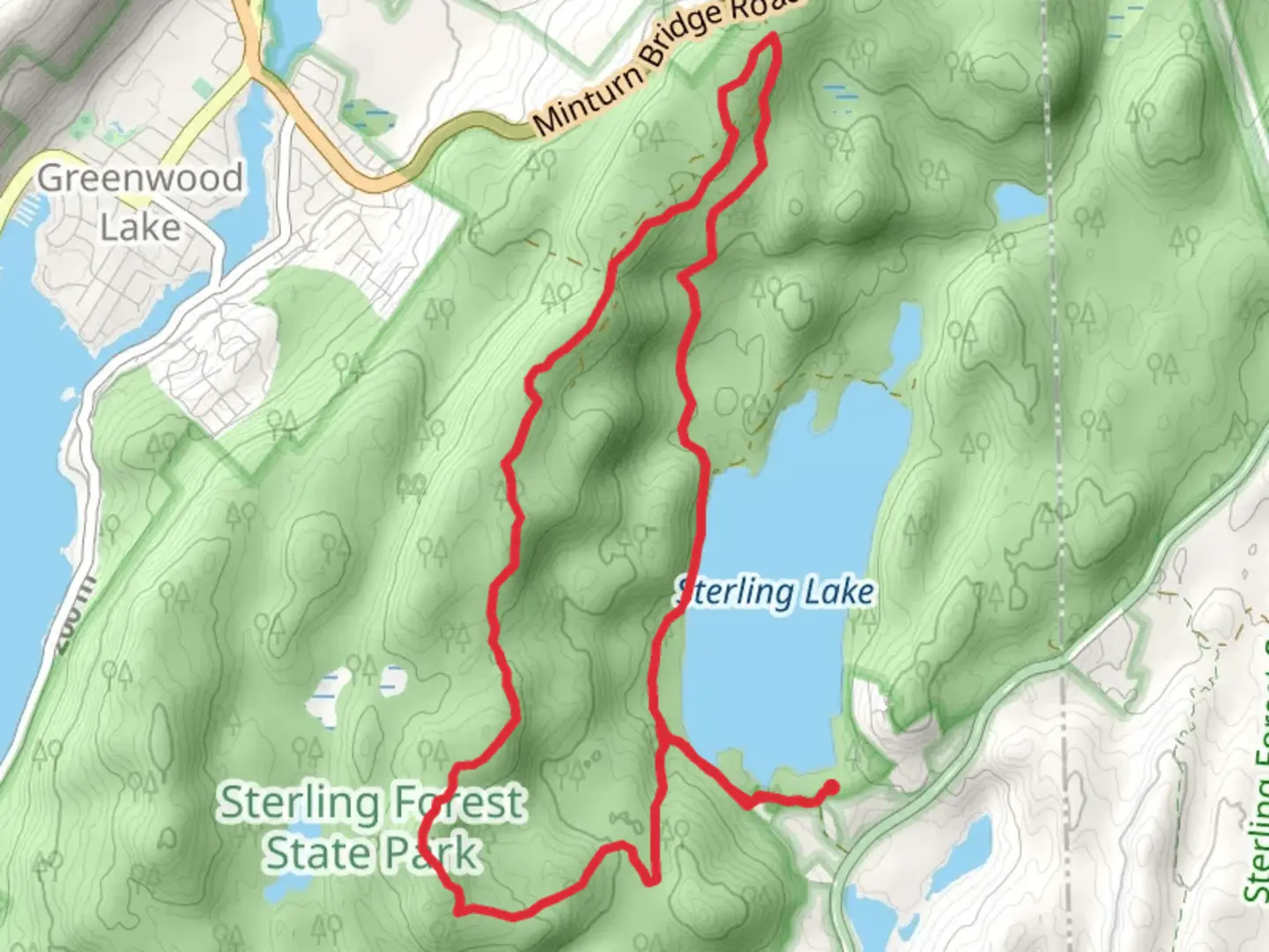 An image depicting the trail Sterling Valley Loop Trail via Sterling Lake and its surrounding area.