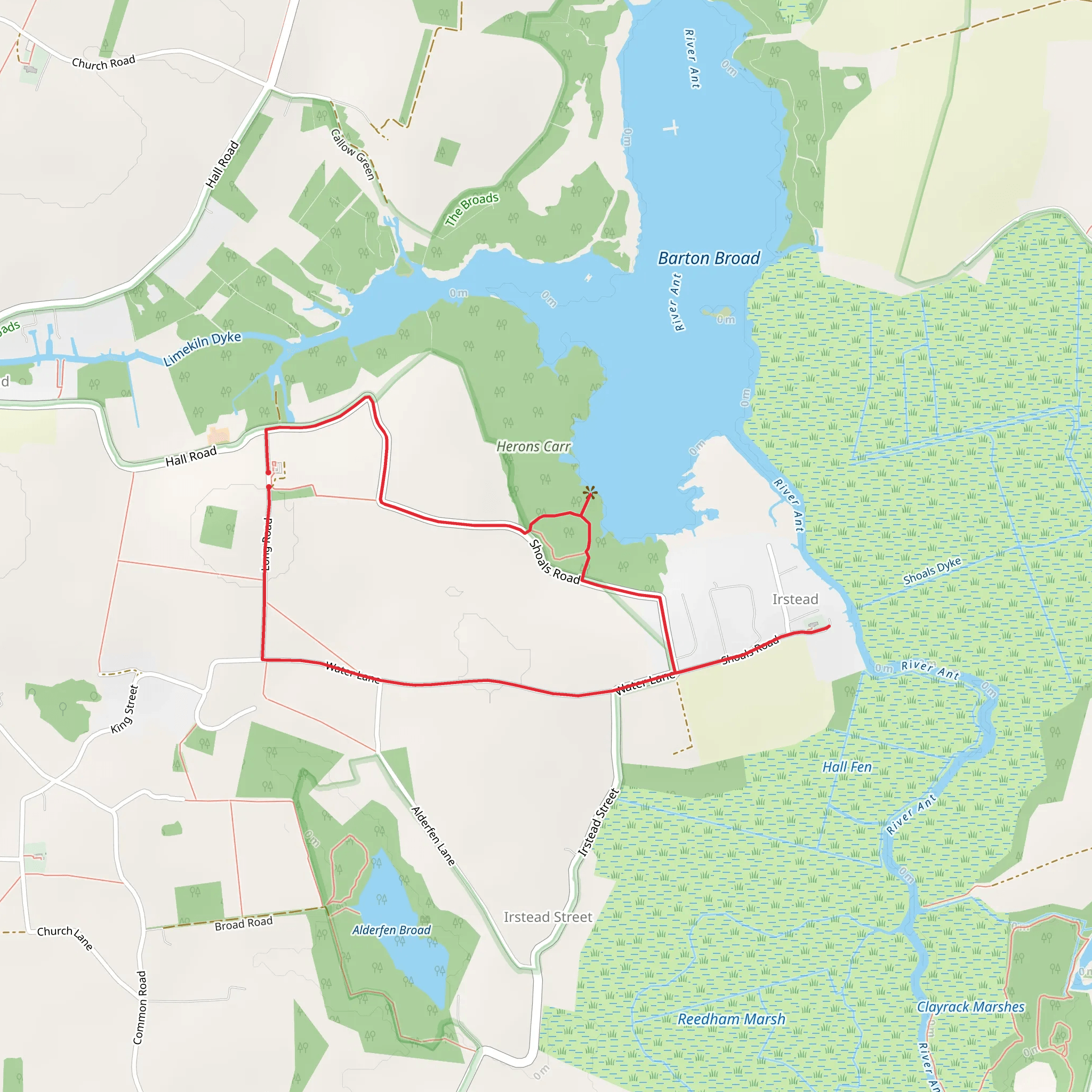 Barton Broad Boardwalk Loop mobile static map