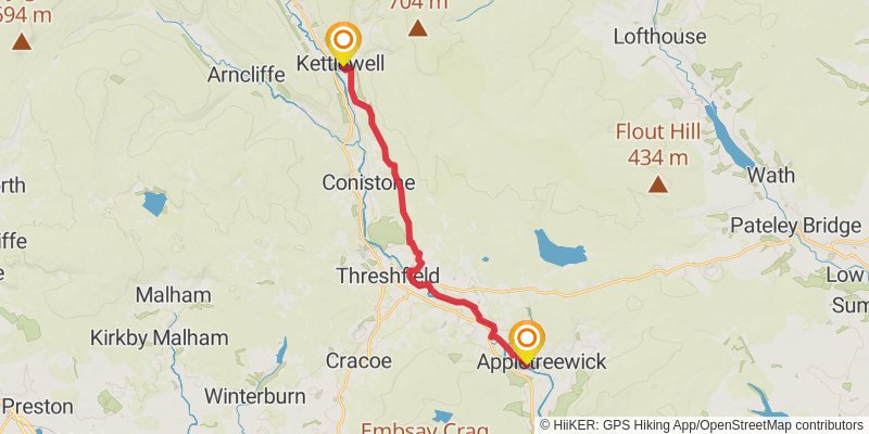 Three Dales via Dales Way stage 2 Map