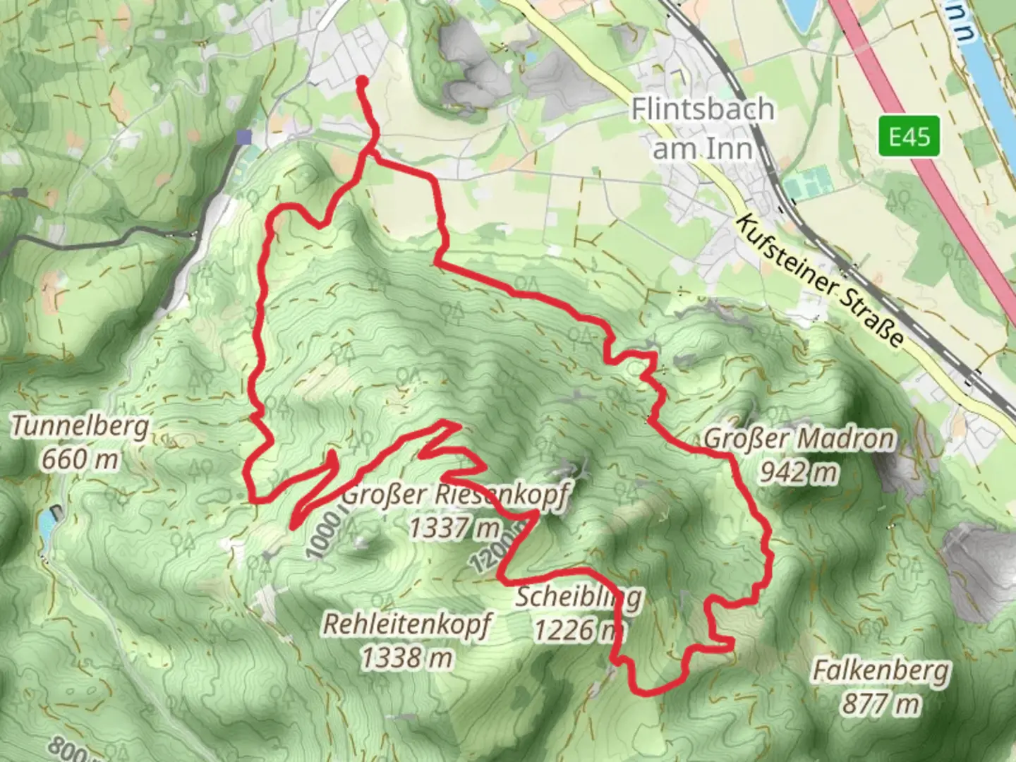 An image depicting the trail OEL Check Trail and Wanderweg 10 and its surrounding area.