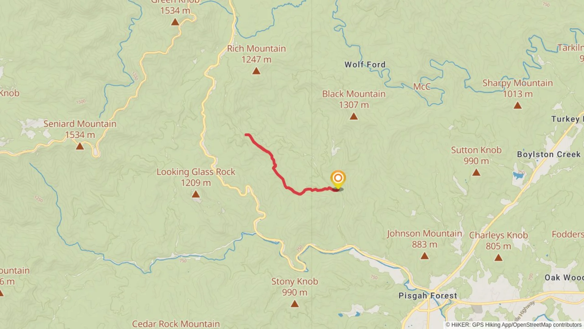 An image depicting the trail Bennet Gap and its surrounding area.