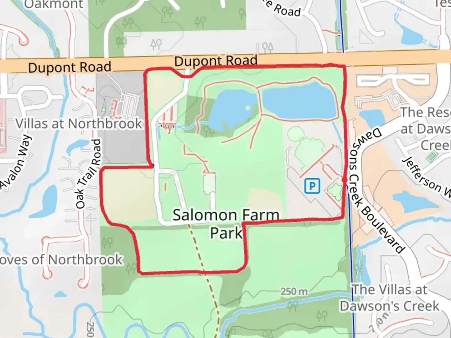 An image depicting the trail Salomon Farm Loop and its surrounding area.