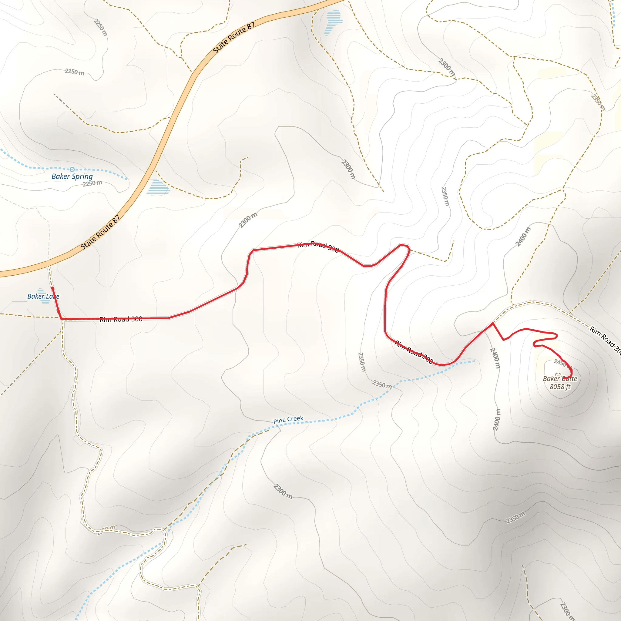 Baker Butte from Baker Lake mobile static map