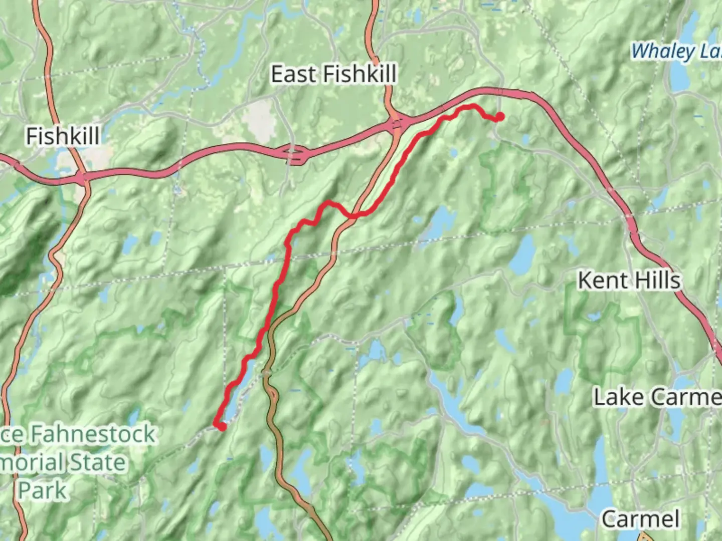 An image depicting the trail Shenandoah Mountain and Canopus Lake and its surrounding area.
