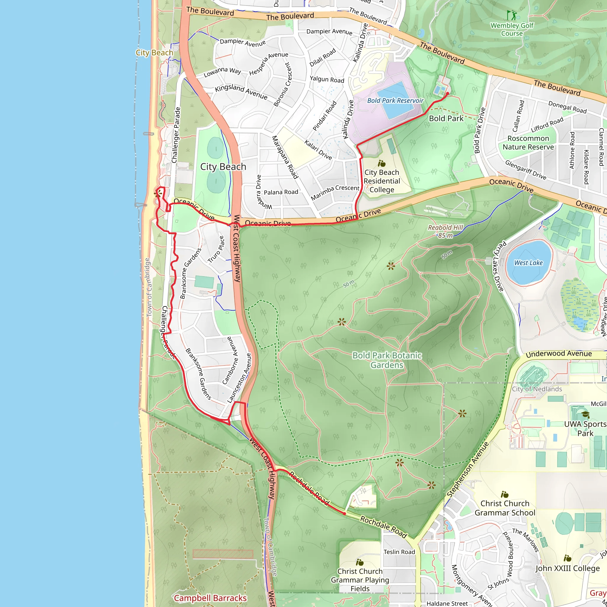 Bidi Bo Djinoong Trail mobile static map