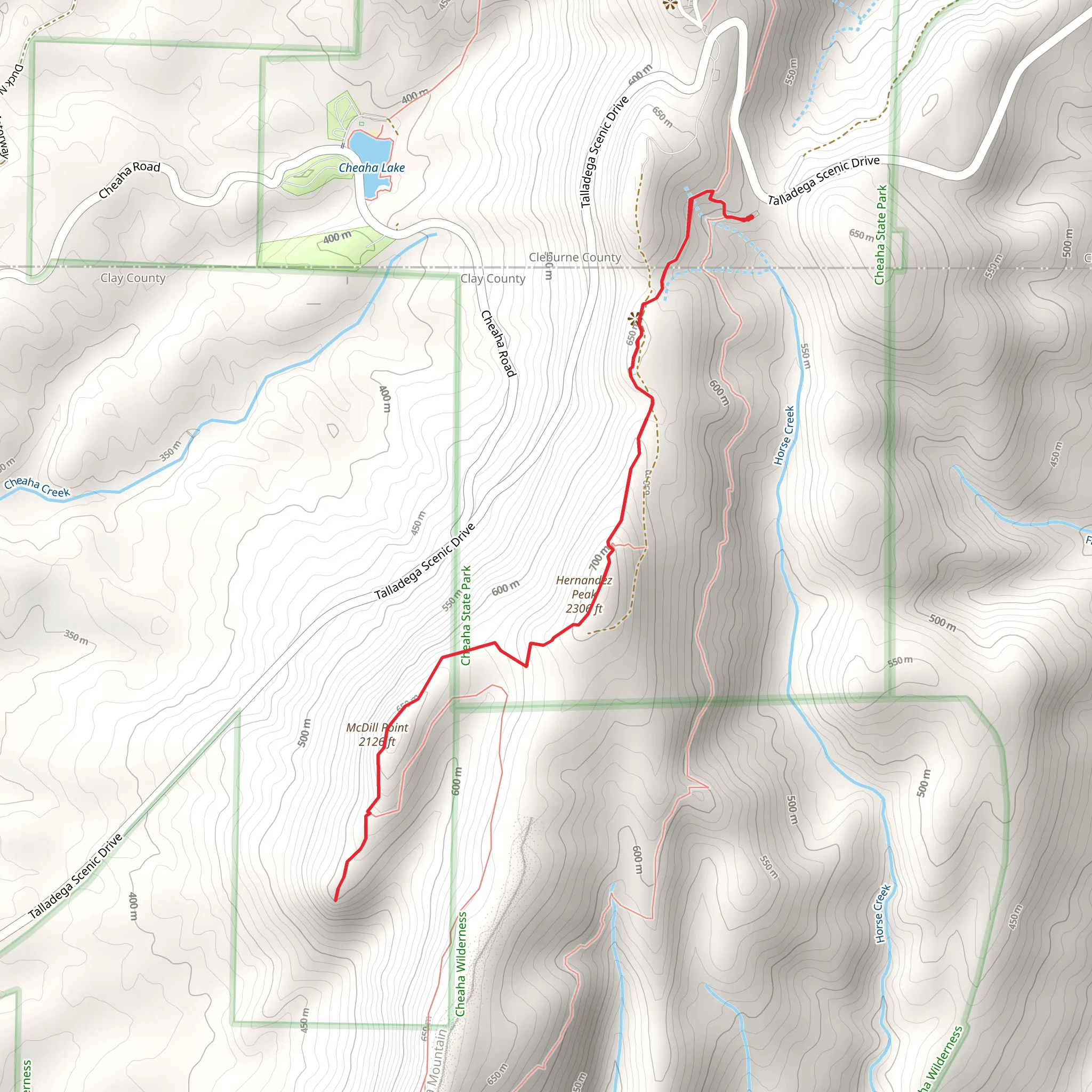 McDill Point and Pinhoti Trail mobile static map