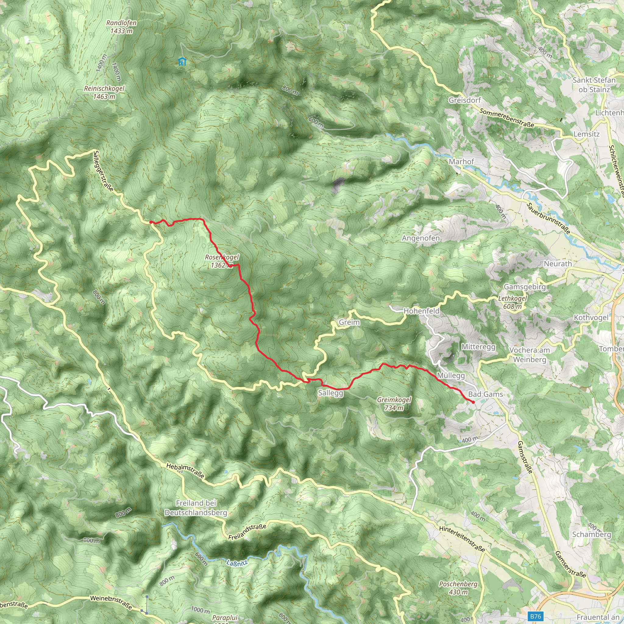 Bad Gams - Rosenkogel Trail mobile static map