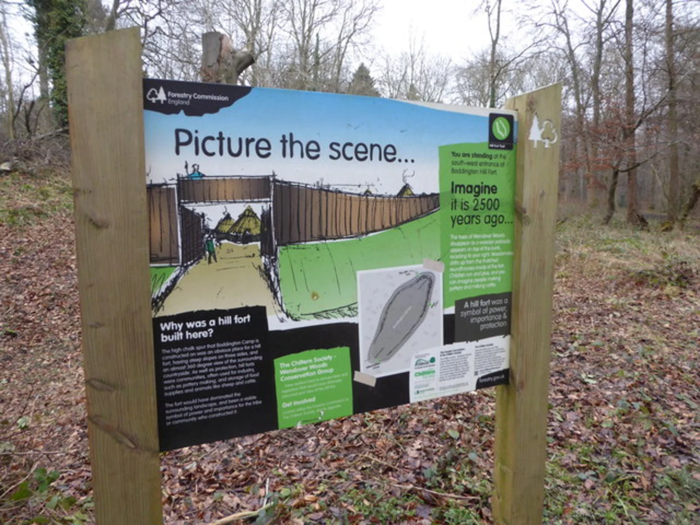 An image depicting the trail Wendover Woods and Boddington Hill Fort via Chiltern Link and its surrounding area.