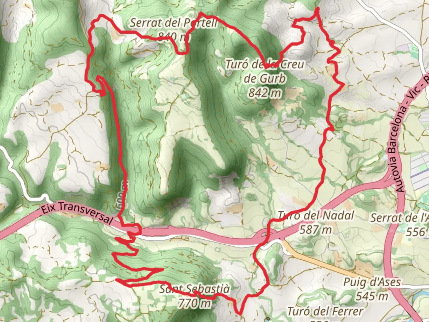 An image depicting the trail San Andres de Gurb Trail PR C 41 and its surrounding area.