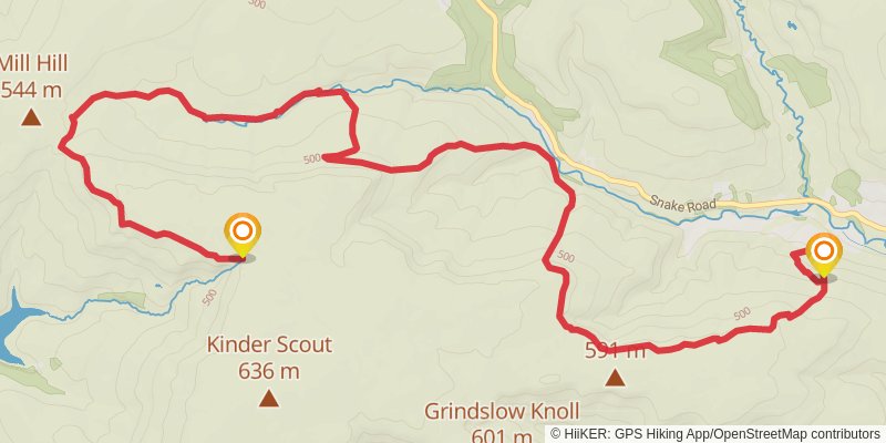 Kinder Scout Loop from Edale stage 2 Map