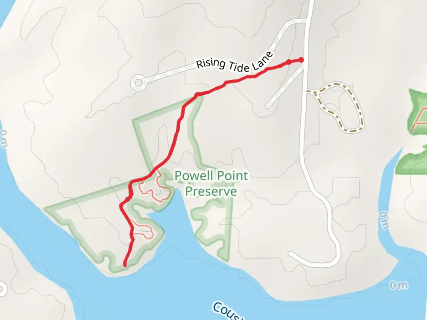 An image depicting the trail Powell Point Trail and its surrounding area.