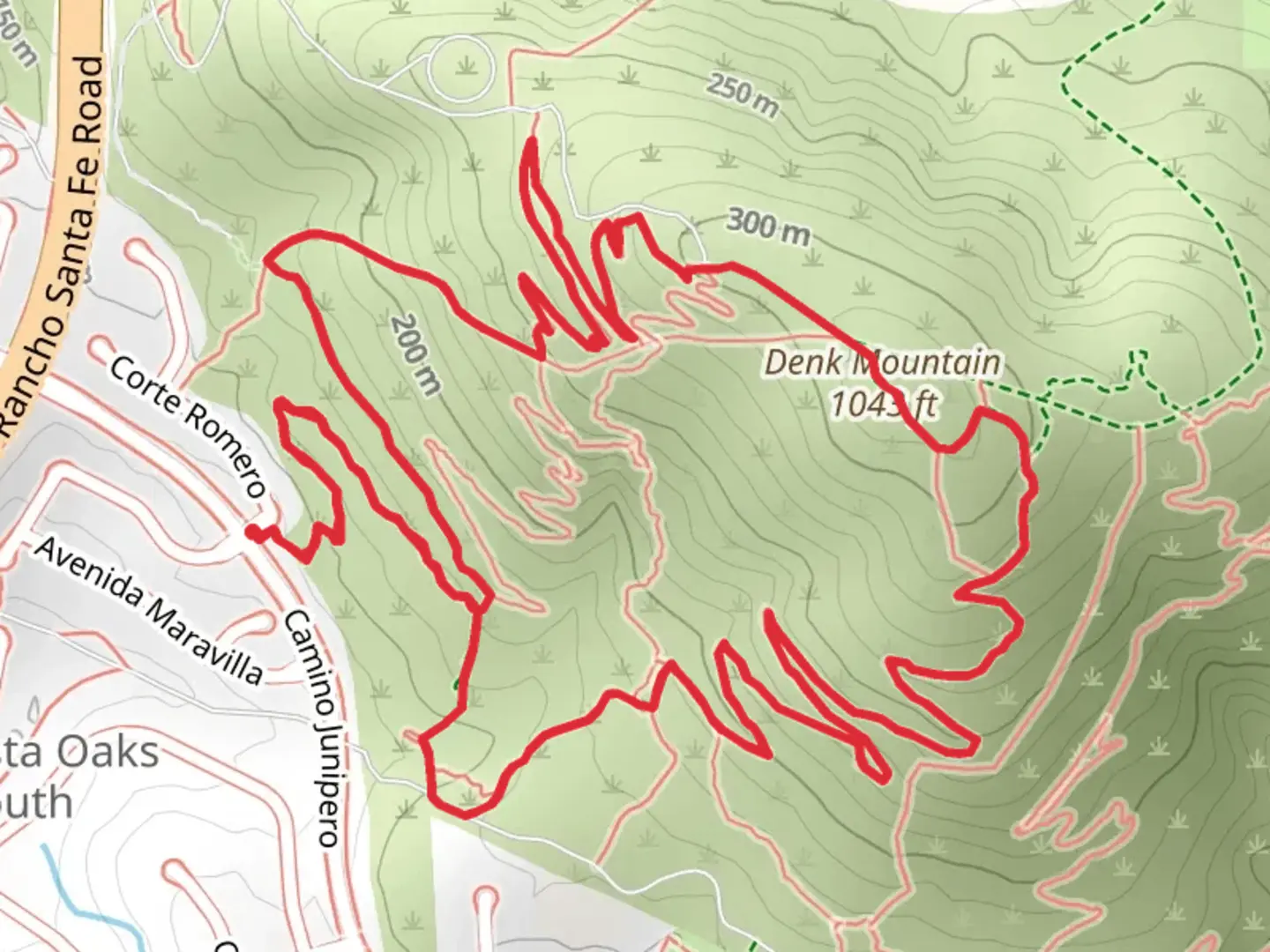 An image depicting the trail Denk Mountain - Switchbacks - Horned Lizard Loop Trail and its surrounding area.
