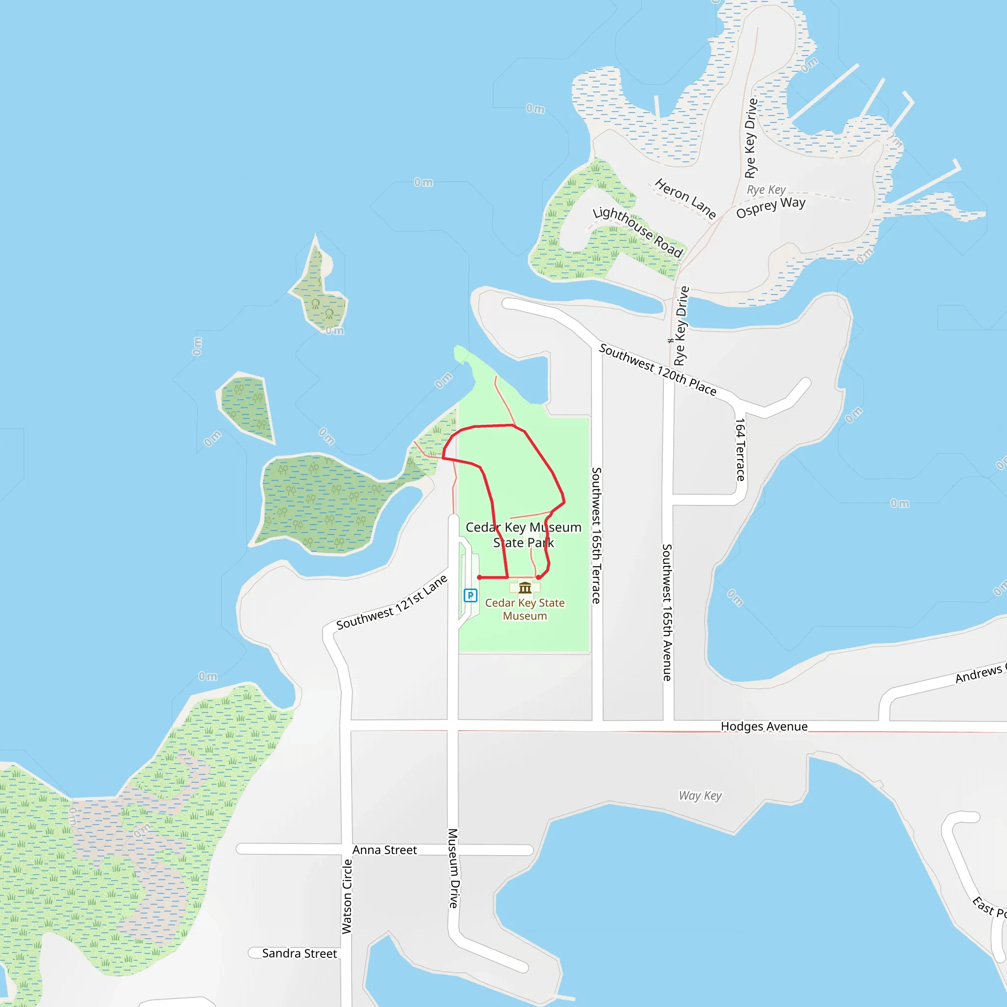 Cedar Key Museum State Park Loop mobile static map