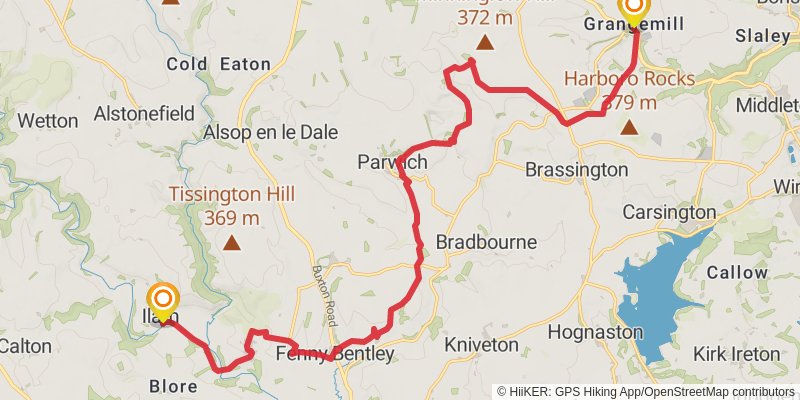 Peak District Boundary Walk stage 12 Map