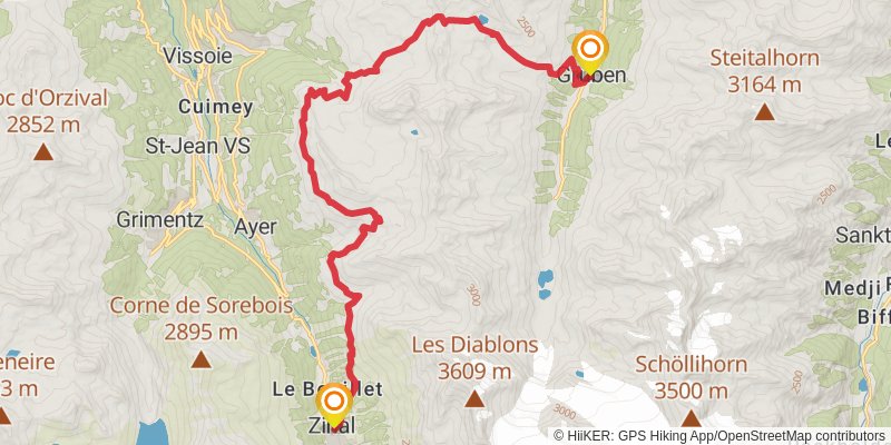 Alpenpässe-Weg stage 19 Map