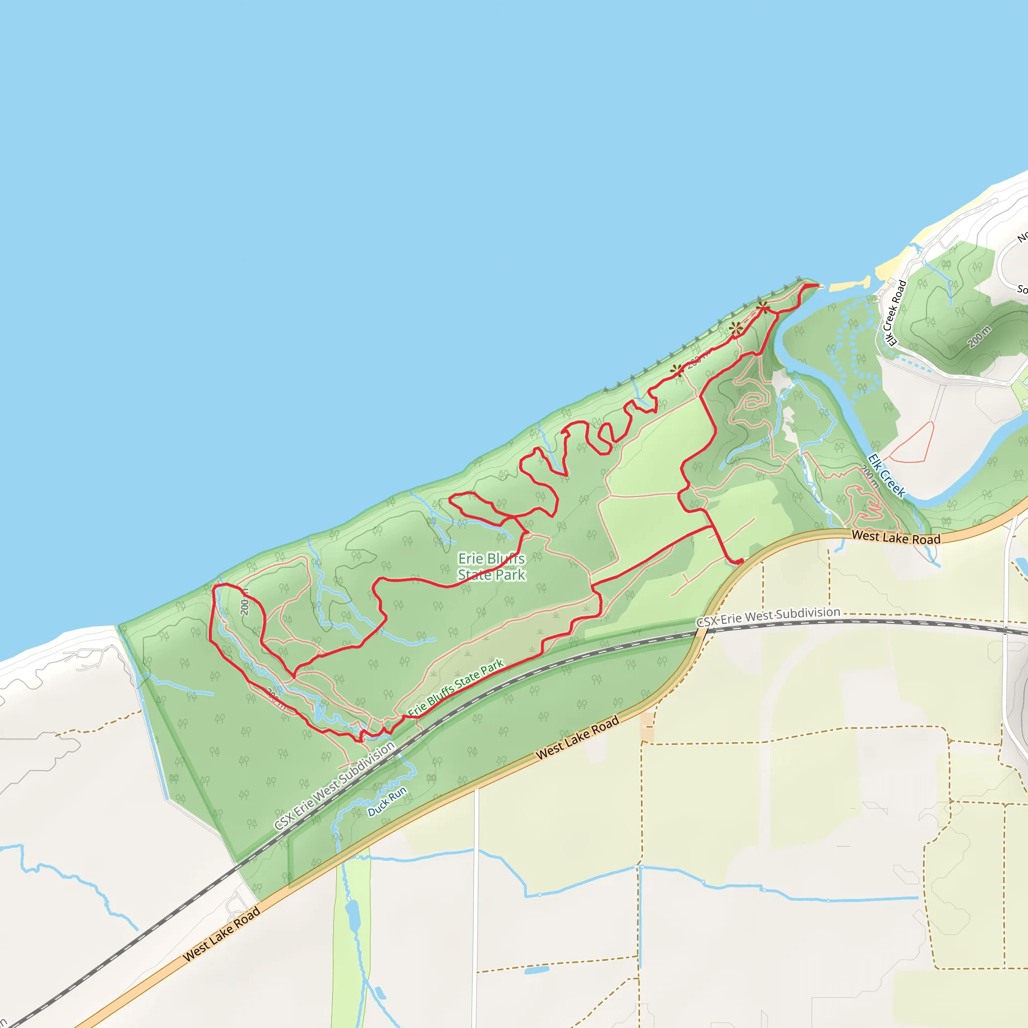 Black Oak Savanna Trail and Bluff Trail Loop mobile static map