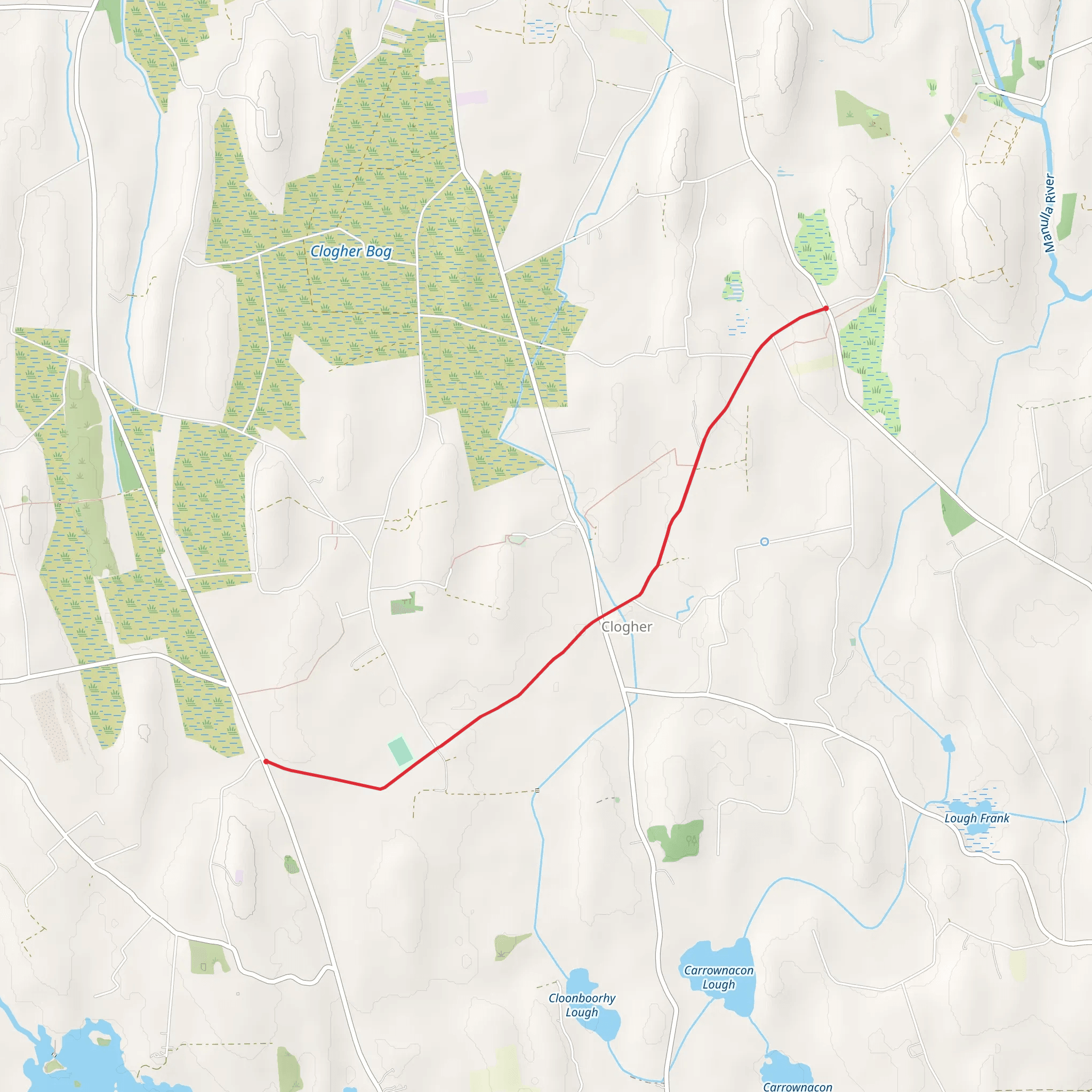 Clogher Red Walk mobile static map