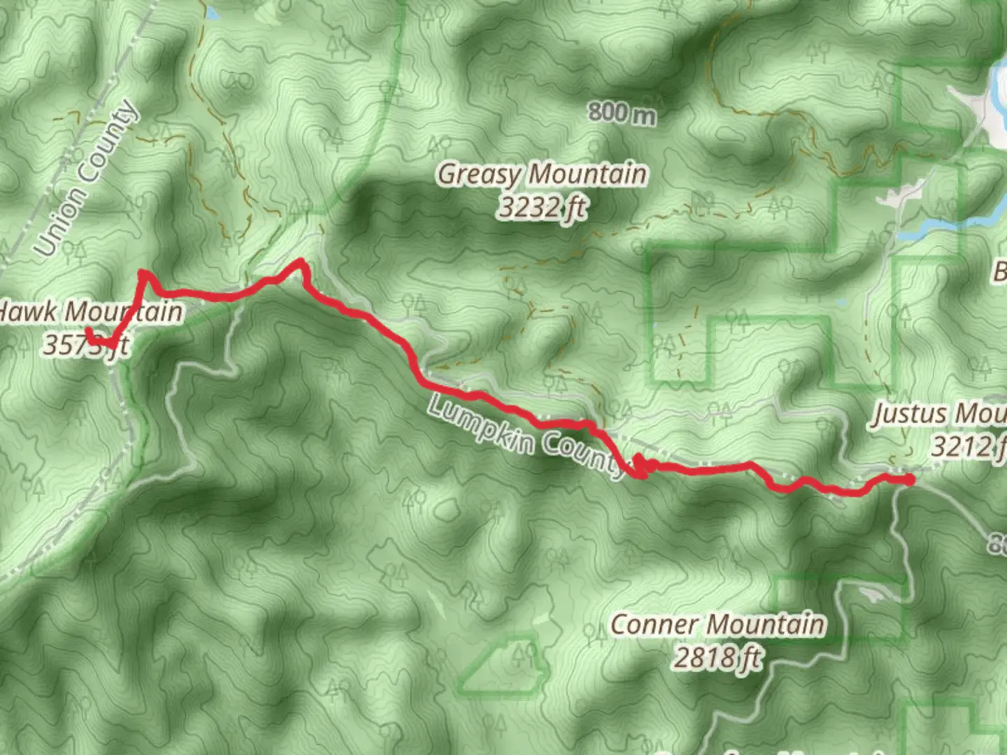 An image depicting the trail Hawk Mountain via Appalachian Trail and its surrounding area.