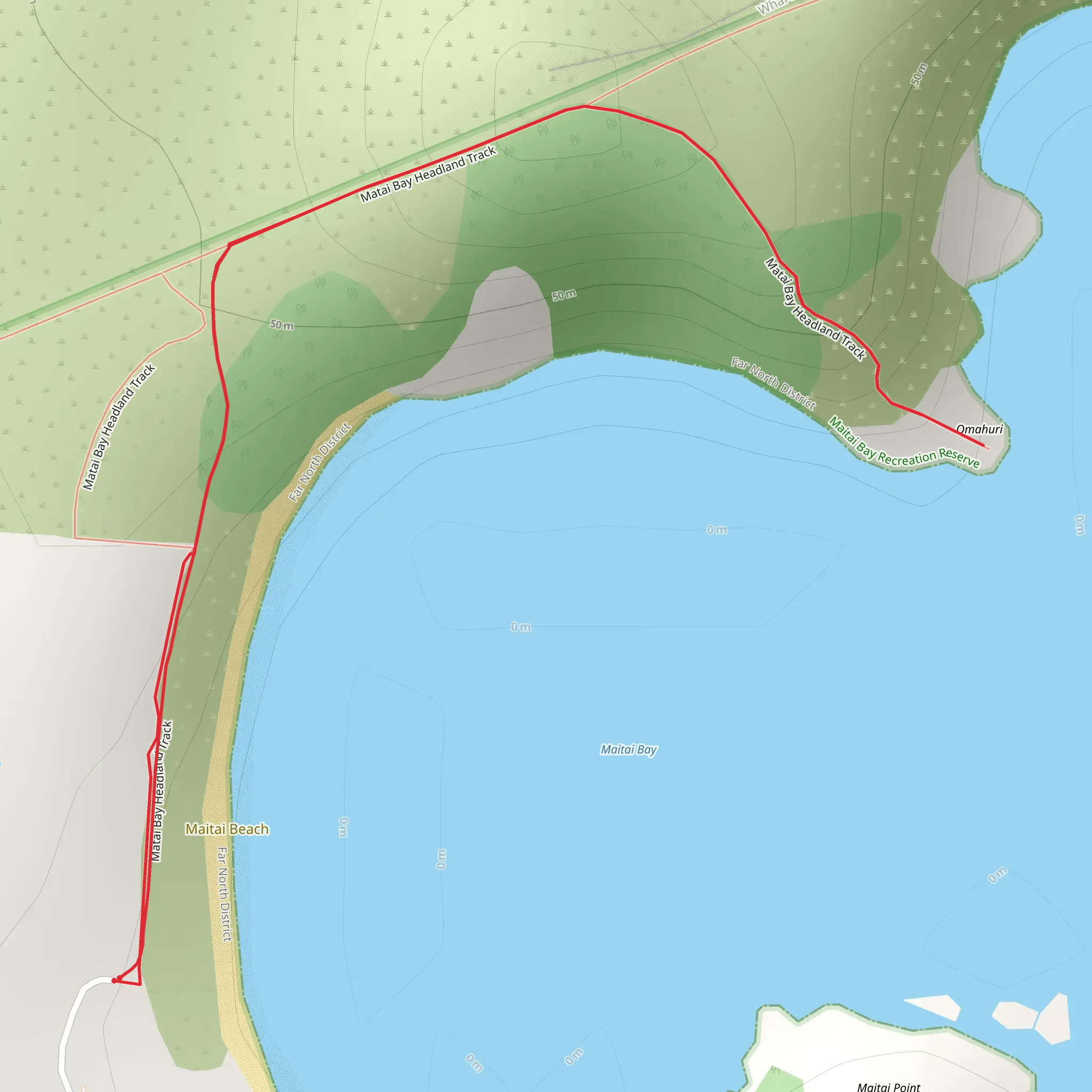 Maitai Bay Headland Track mobile static map