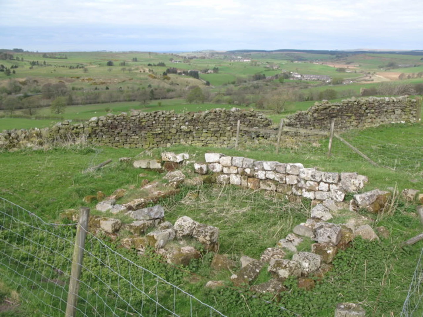 An image depicting the trail Magnis Roman Fort and Thirlwall Castle Loop and its surrounding area.