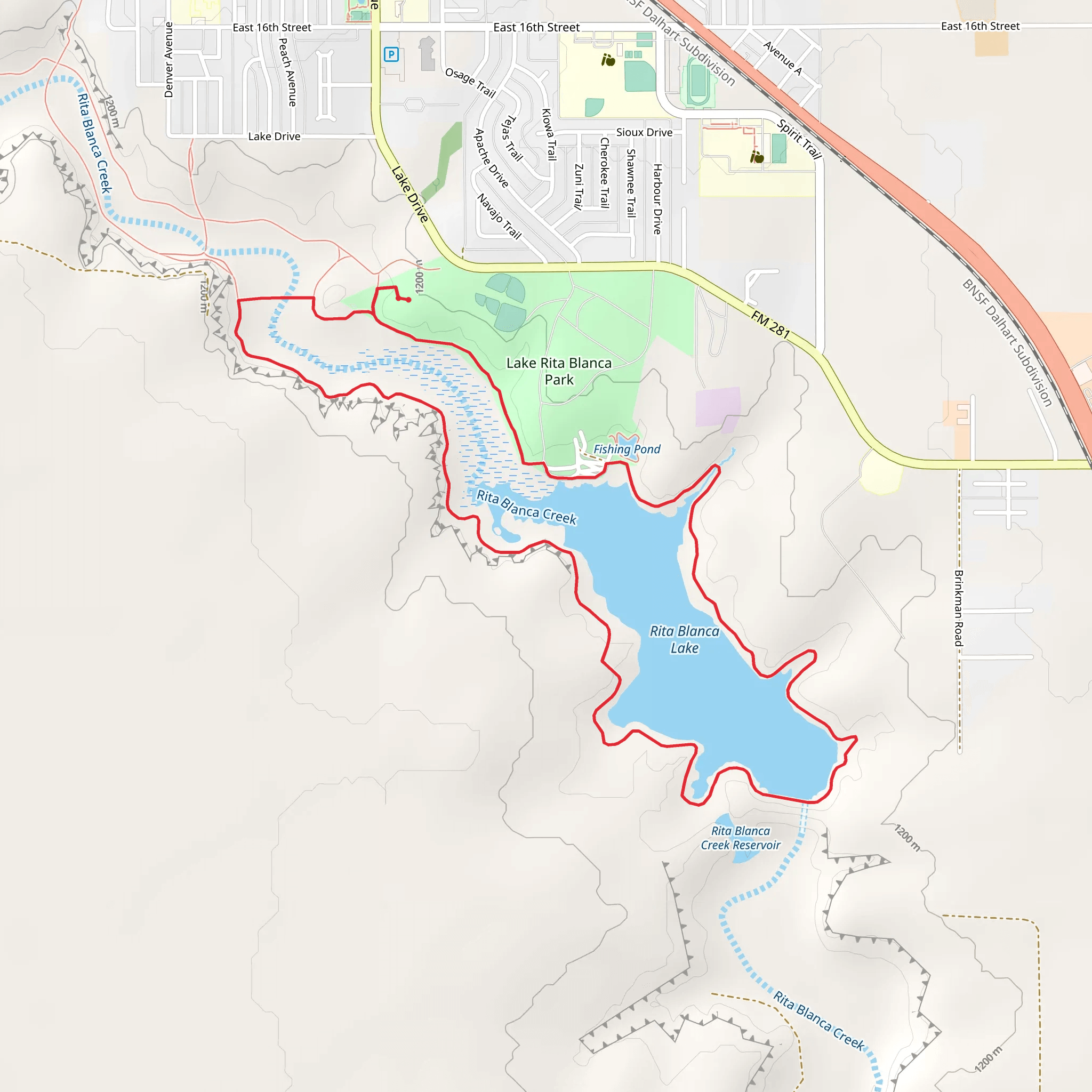 Rita Blanca Lake Loop mobile static map