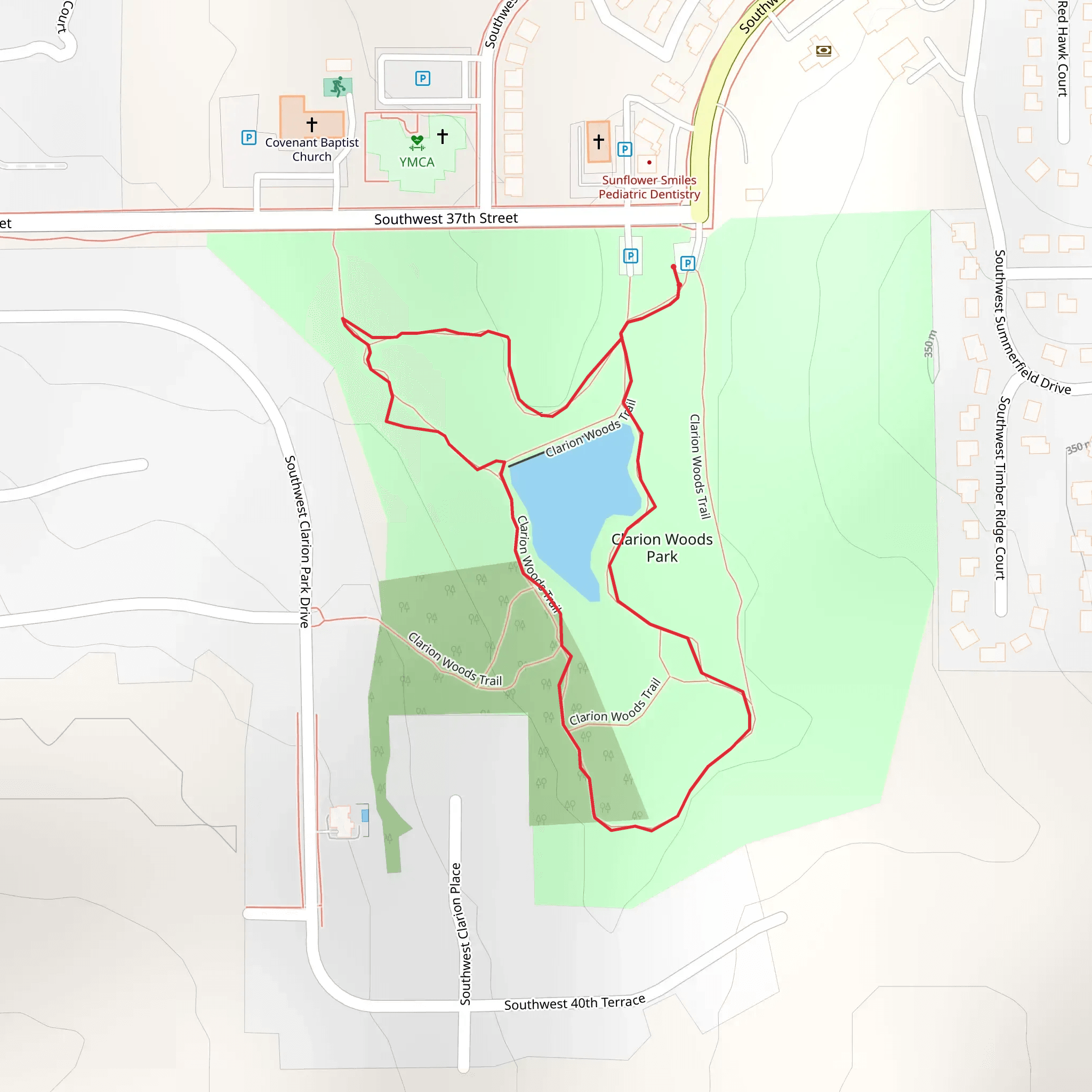 Clarion Woods Park Loop mobile static map