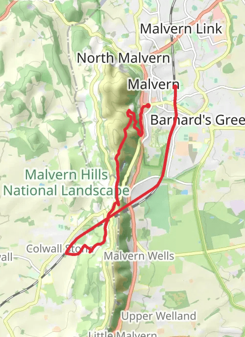 4.2 miles malvern  to colwall mobile static map