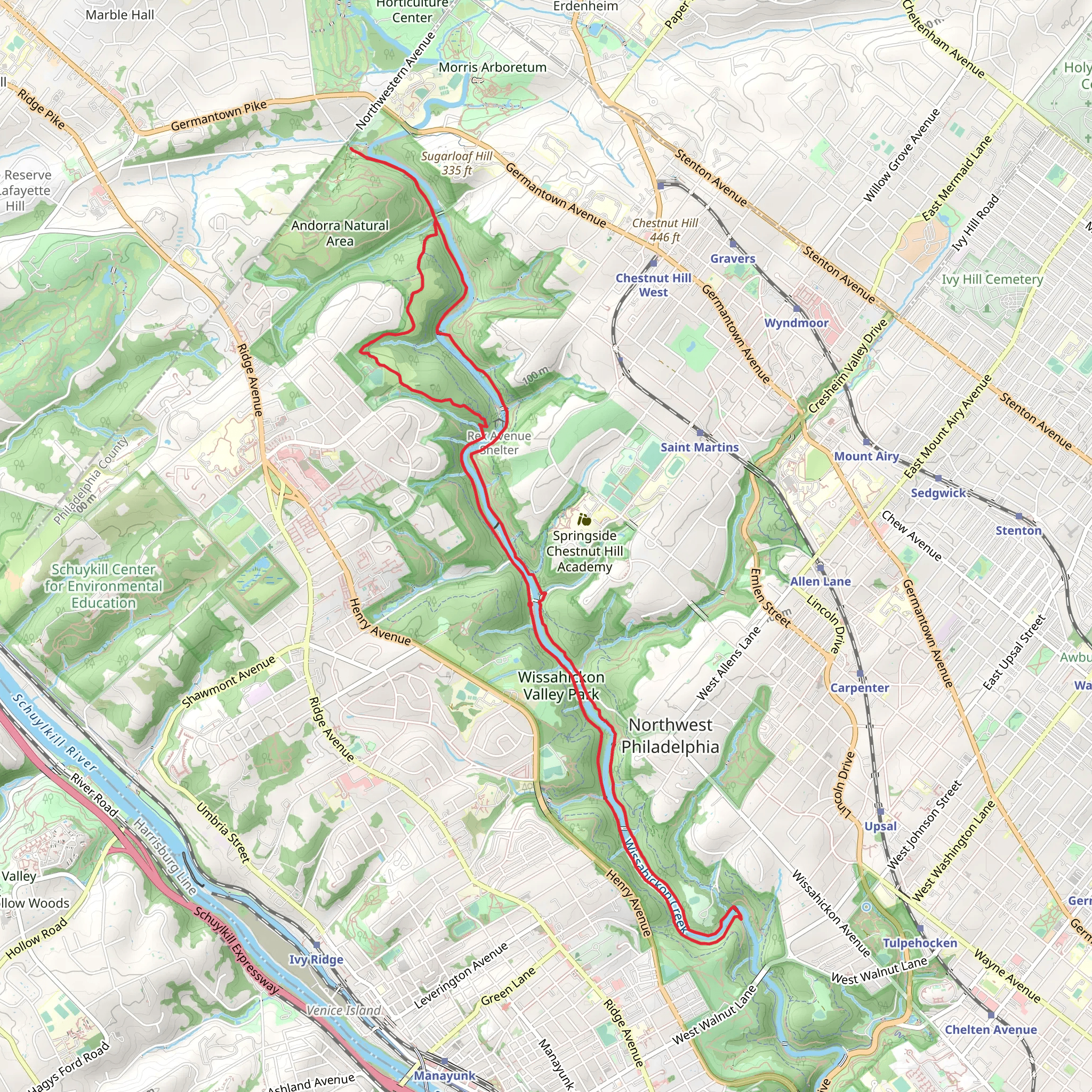 Wissahickon Creek - Houston Playground and Wissahickon Valley Park mobile static map