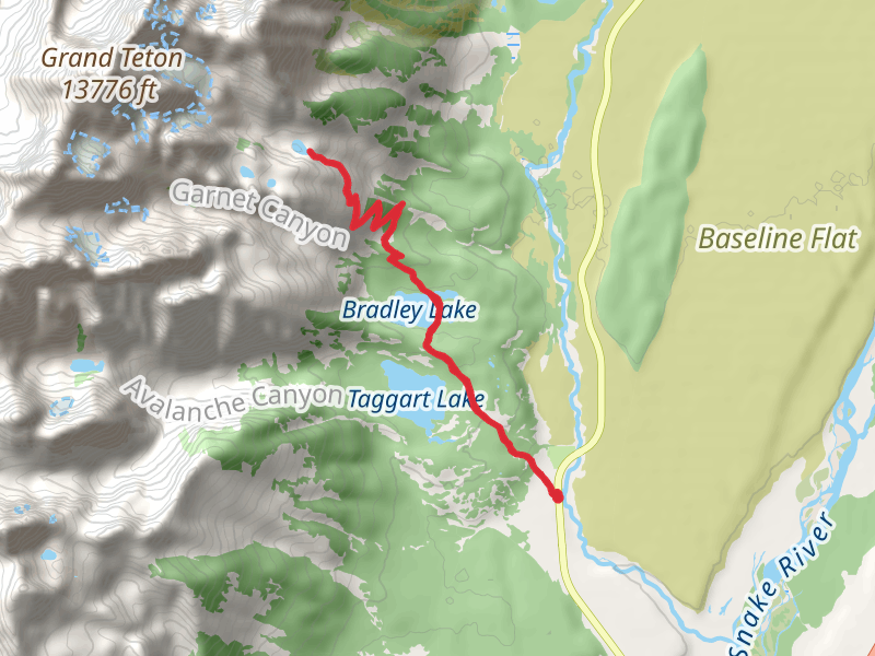 Delta Lake and Bradley Lake from Teton Park Road
